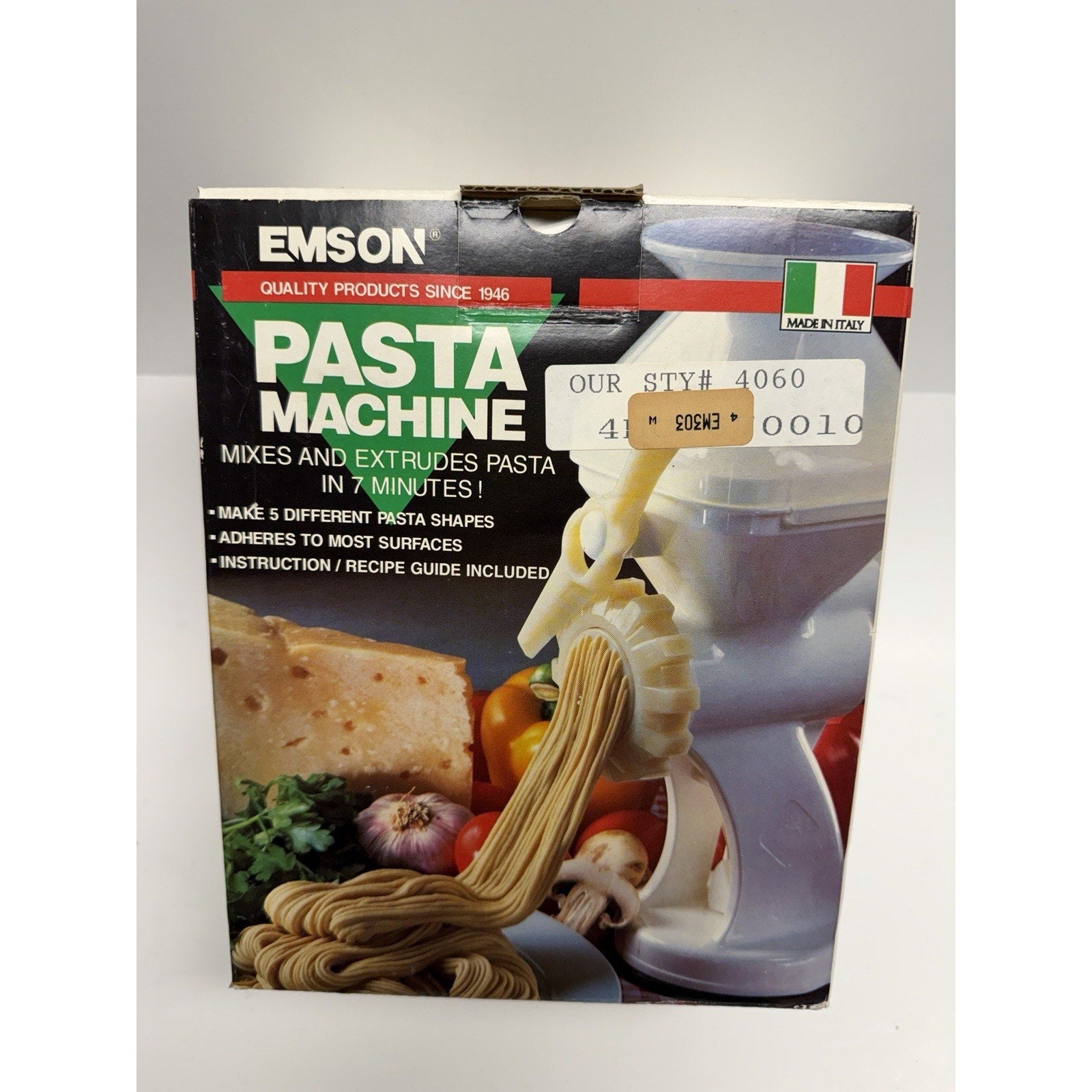 Vintage NOS Emson Pasta Machine 5 Shapes Made In Italy