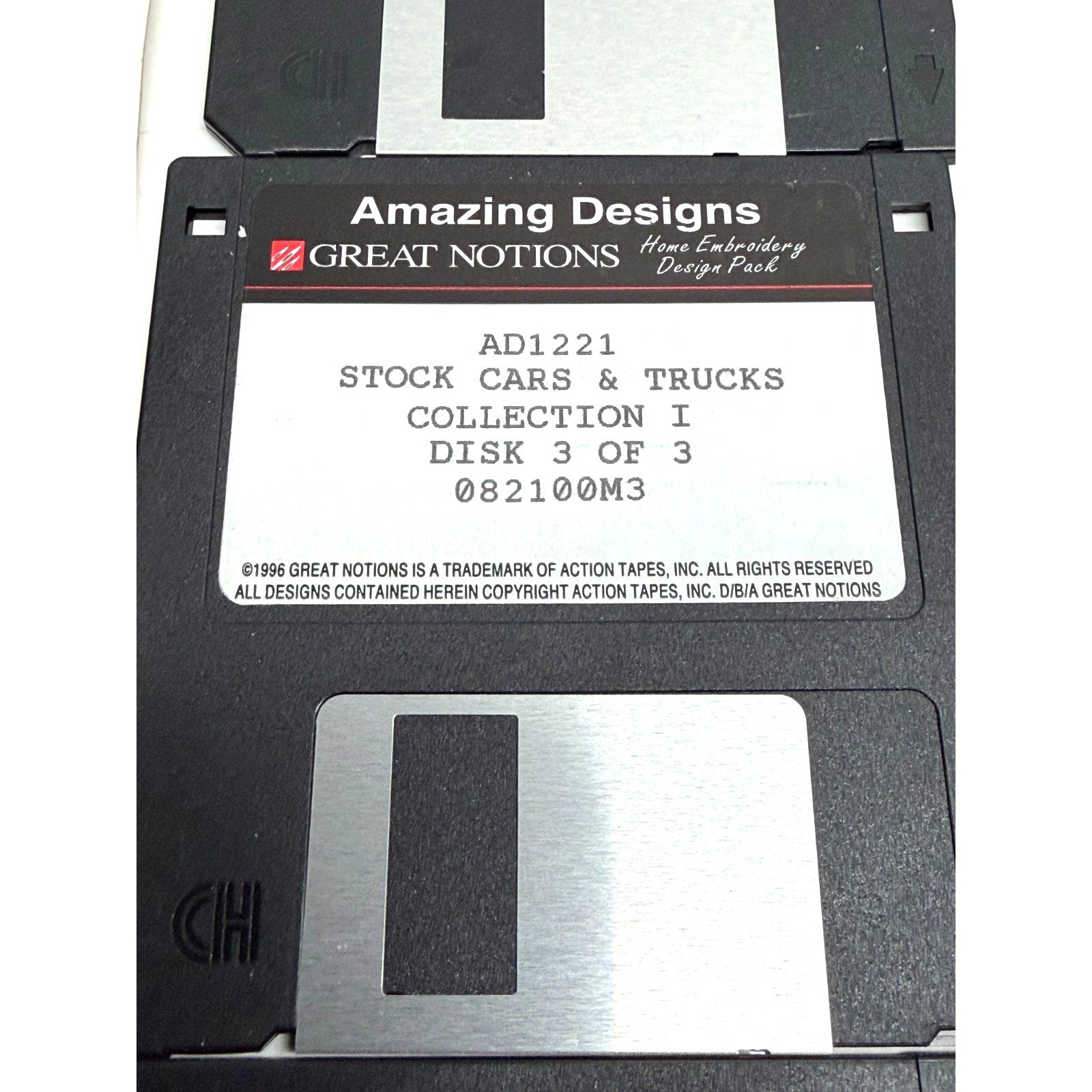 Vintage Amazing Designs Embroidery Stock Cars & Trucks Collection 1 AD1221
