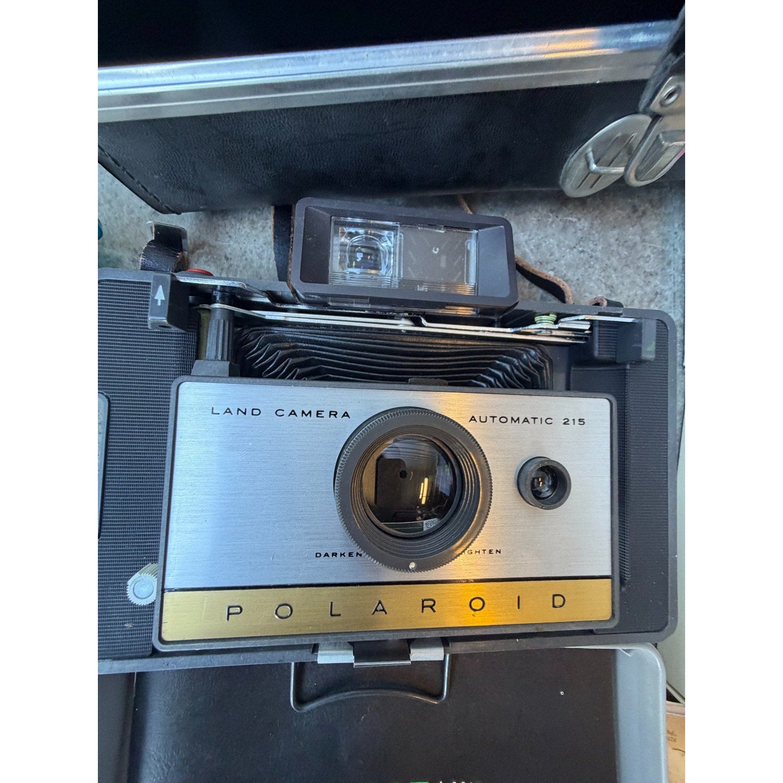 VINTAGE Polaroid Land Camera MODEL 215 W/ Case, Manual & Accessories