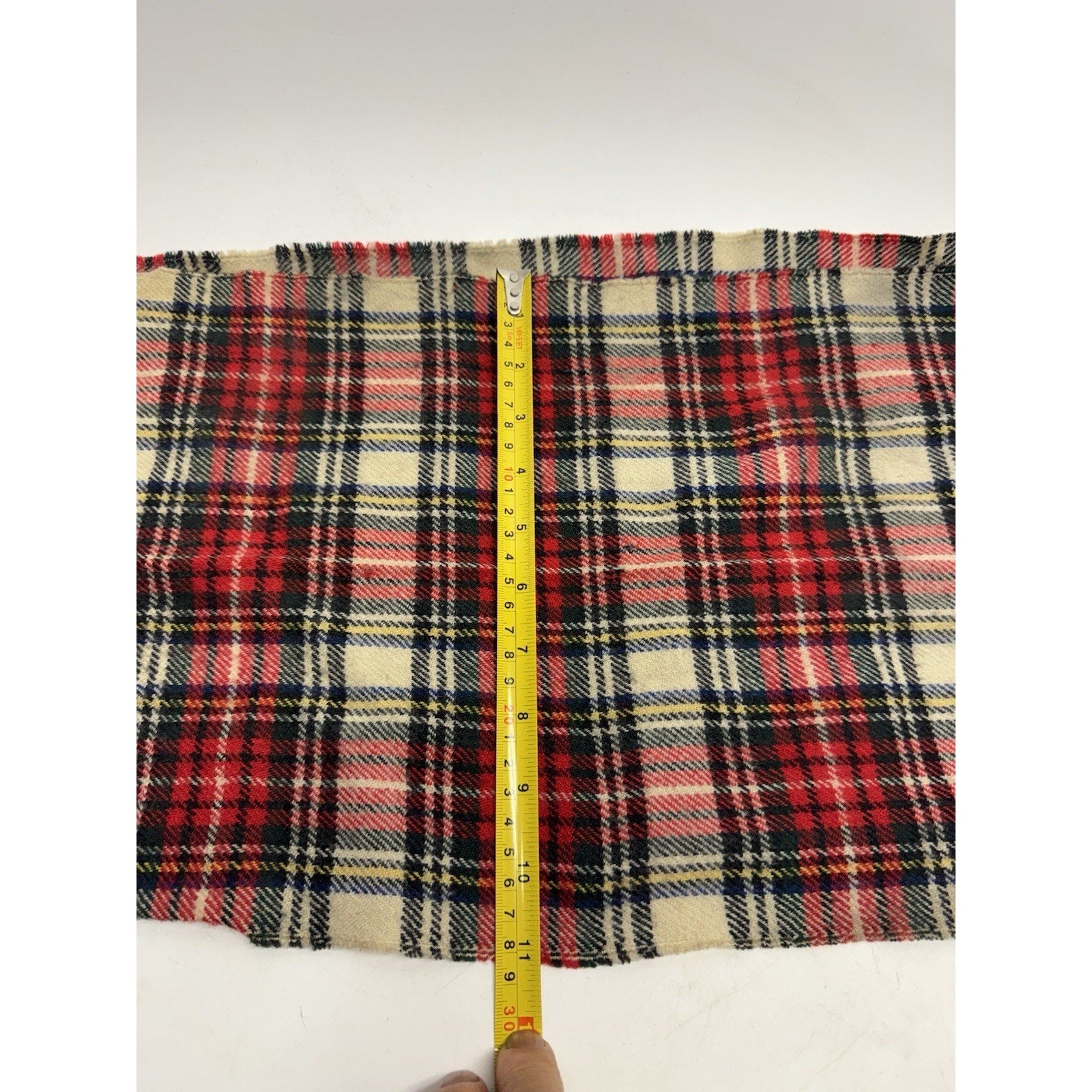 Vintage Rooster of Scotland 100% Merino Wool Plaid Scarf Red -50" x 11 "
