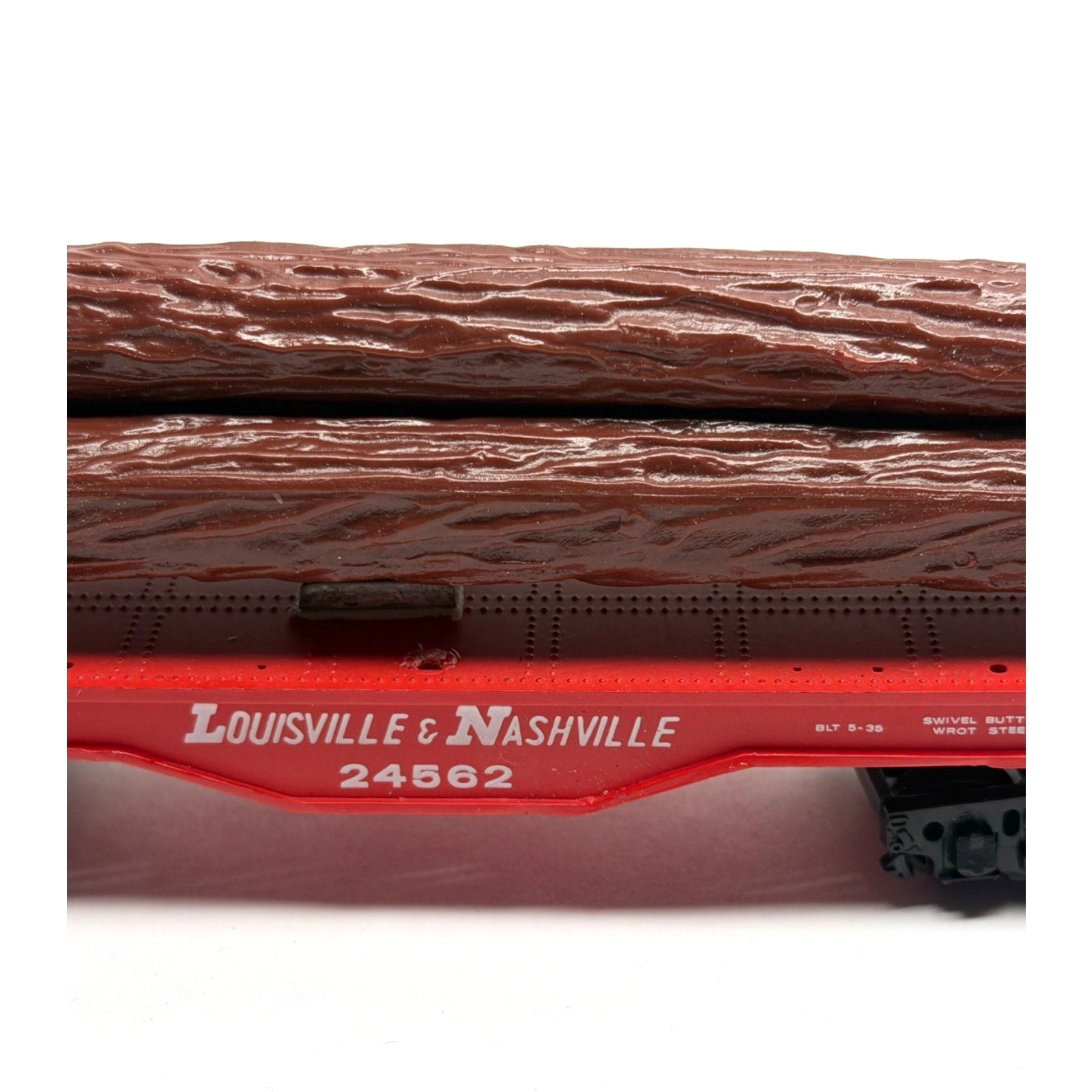 Vintage NOS Bachmann HO Louisville Nashville 24562 Flat Logging Car with Logs