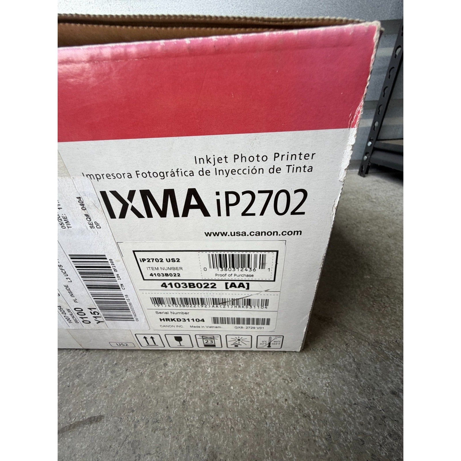 VINTAGE SEALED PACKAGE Canon Pixma iP2702 Inkjet Photo Printer