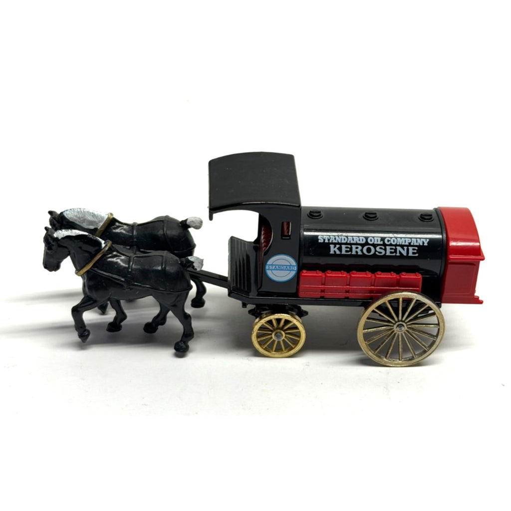 Vtg CHEVRON COMMEMORATIVE Model DIE-CAST Metal Horse Drawn Wagon Kerosene