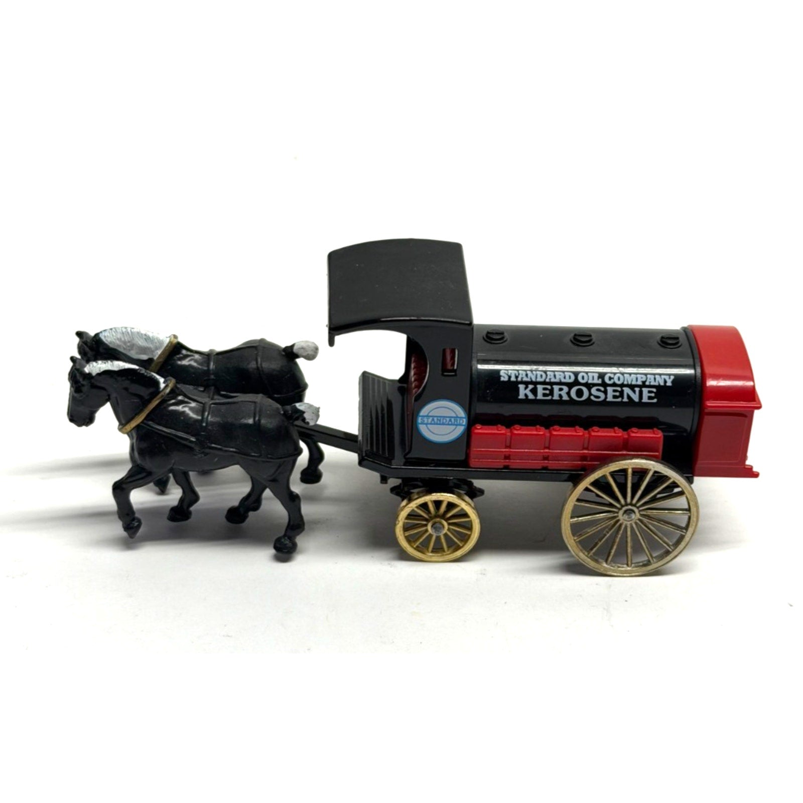 Vtg CHEVRON COMMEMORATIVE Model DIE-CAST Metal Horse Drawn Wagon Kerosene