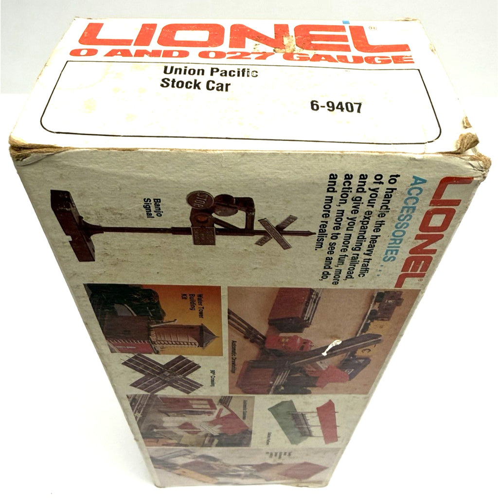 Vintage Lionel O 027 Union Pacific Stock Car Freight Carrier 6-9407 Train. 3155