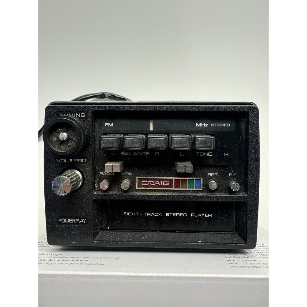 VINTAGE Craig Powerplay 3142 8-Track Stereo Slide Mount Tape Player JAPAN WORKS!