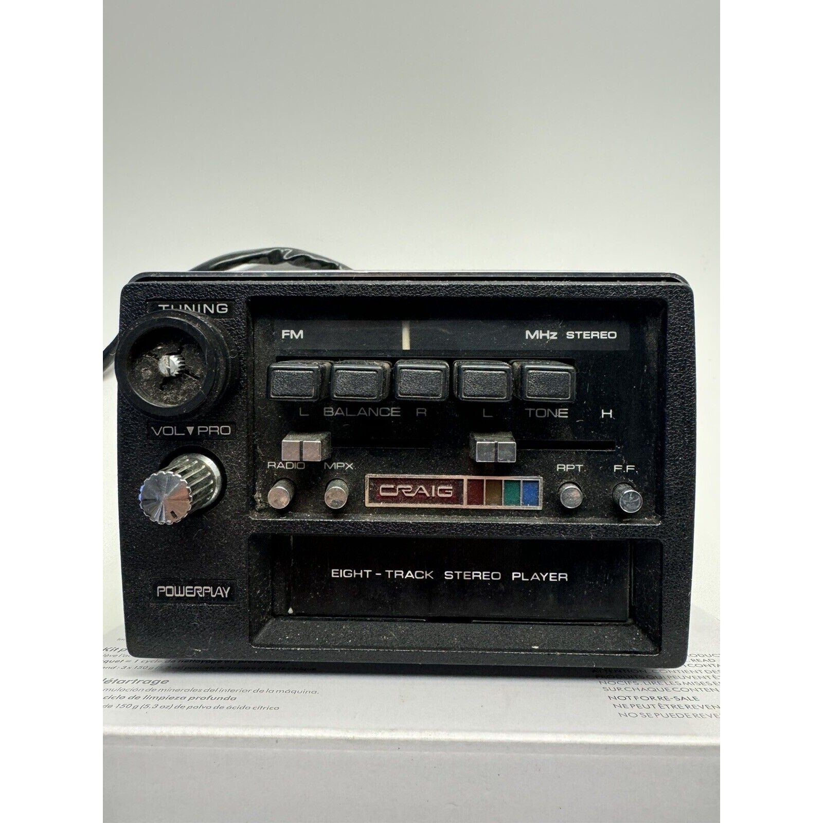 VINTAGE Craig Powerplay 3142 8-Track Stereo Slide Mount Tape Player JAPAN WORKS!