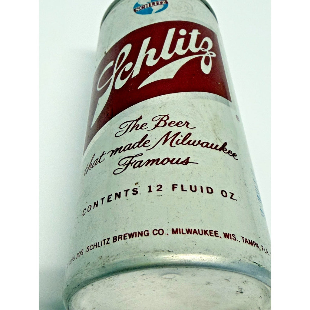 Vintage Schlitz Lift Pull Tab Top 12oz Beer Milwaukee Antique Schlitz 1975 Can