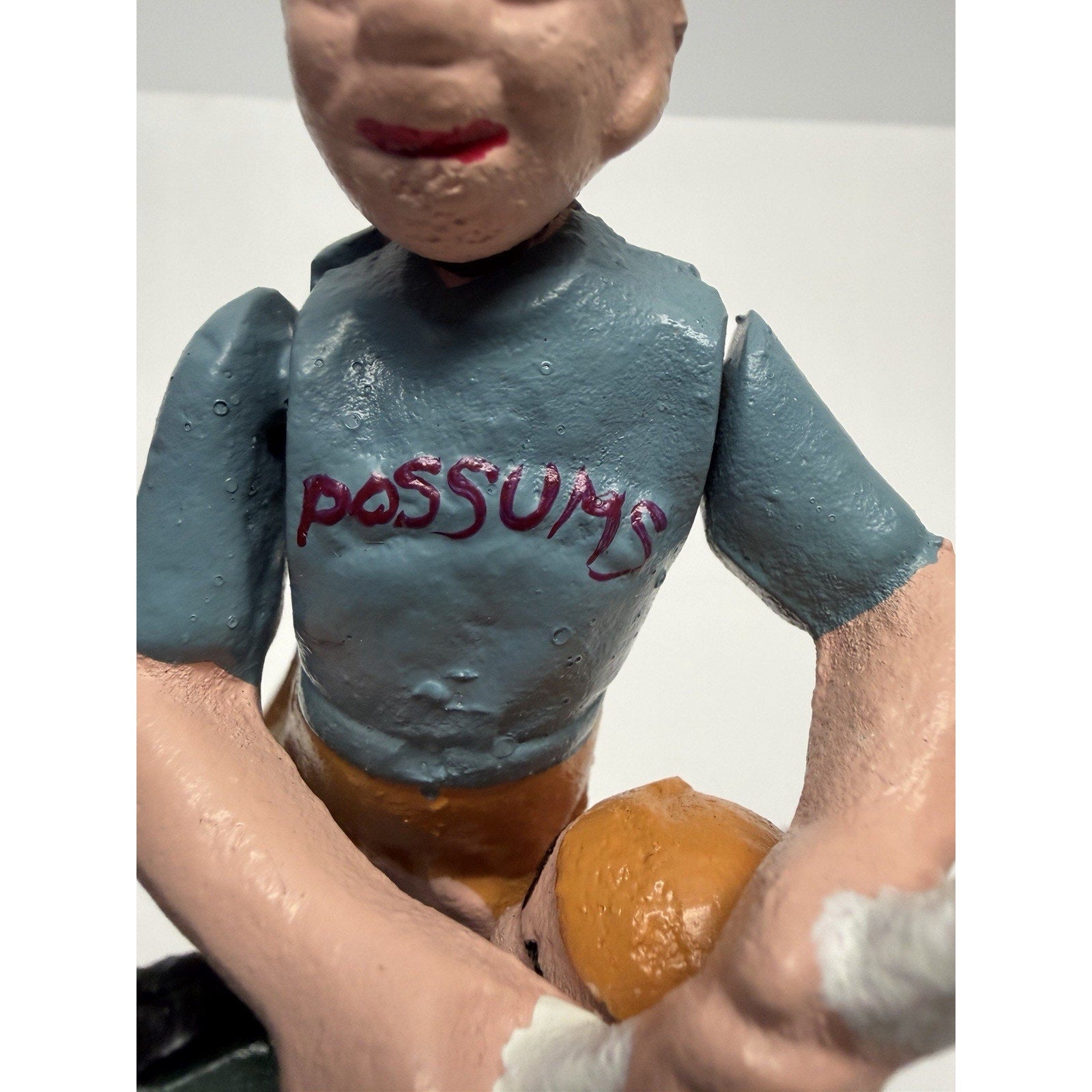 Vintage NOS "Hometown Battery" Baseball Possuns Cast Iron Mechanical Coin Bank