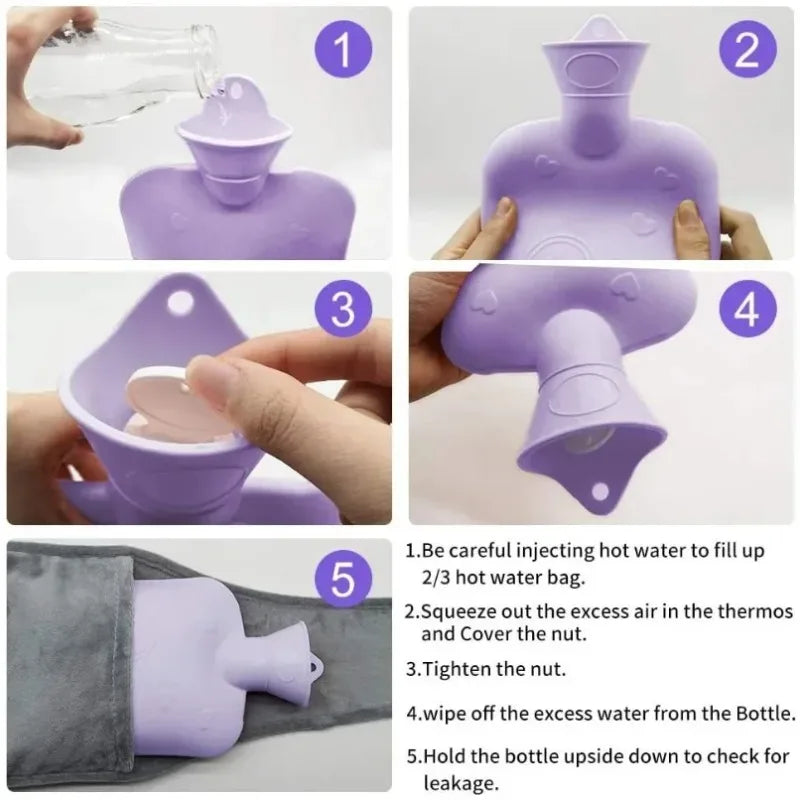 Portable Water-Filled Hot Water Bag Belt - Women's Winter Hand and Waist Warmer for Travel, Home, and Office Comfort