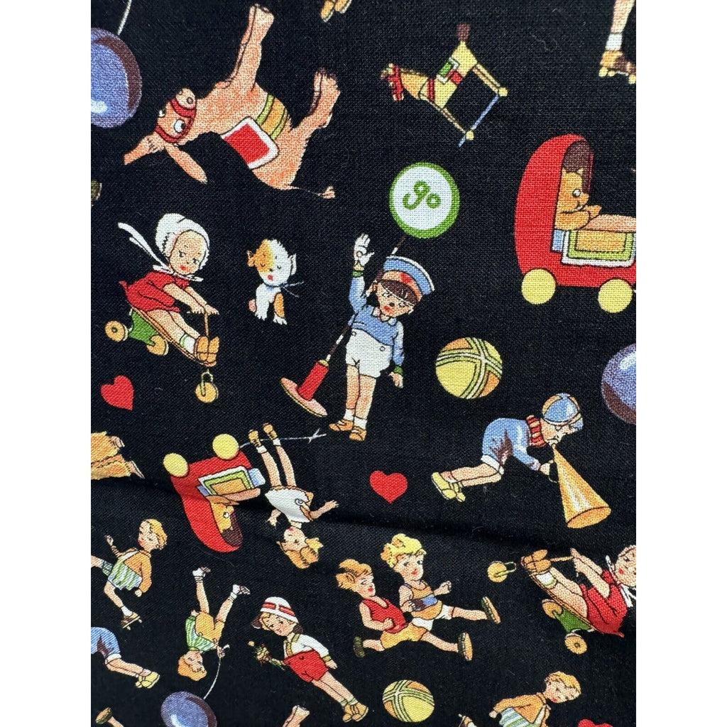 VINTAGE NEW Michael Miller C-221 Quilting Fabric 45"X18" Kids Donkies Baloons