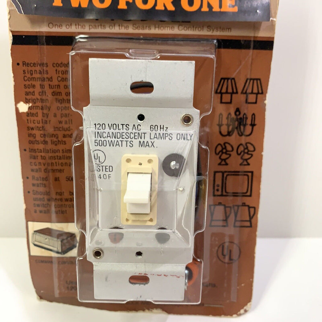 VINTAGE SEARS Wall Switch Module Two for one (PACK OF 2) 120 Volts, 500 Watts