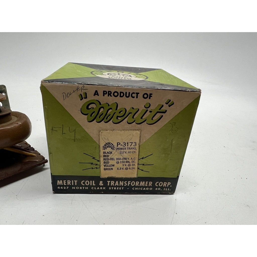 VINTAGE NOS Merit Vibrator Power Transformer P-3173 Boxed, Unused, New Old Stock