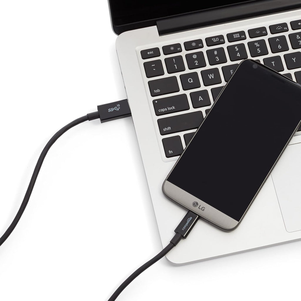 USB-C to USB-A 3.1 Gen 2 Adapter Charger Cable, Fast Charger, 10Gbps High-Speed, USB-IF Certified, Compatible with Iphone 16/15, Ipad, Tablets, Laptops, 3 Foot, Black