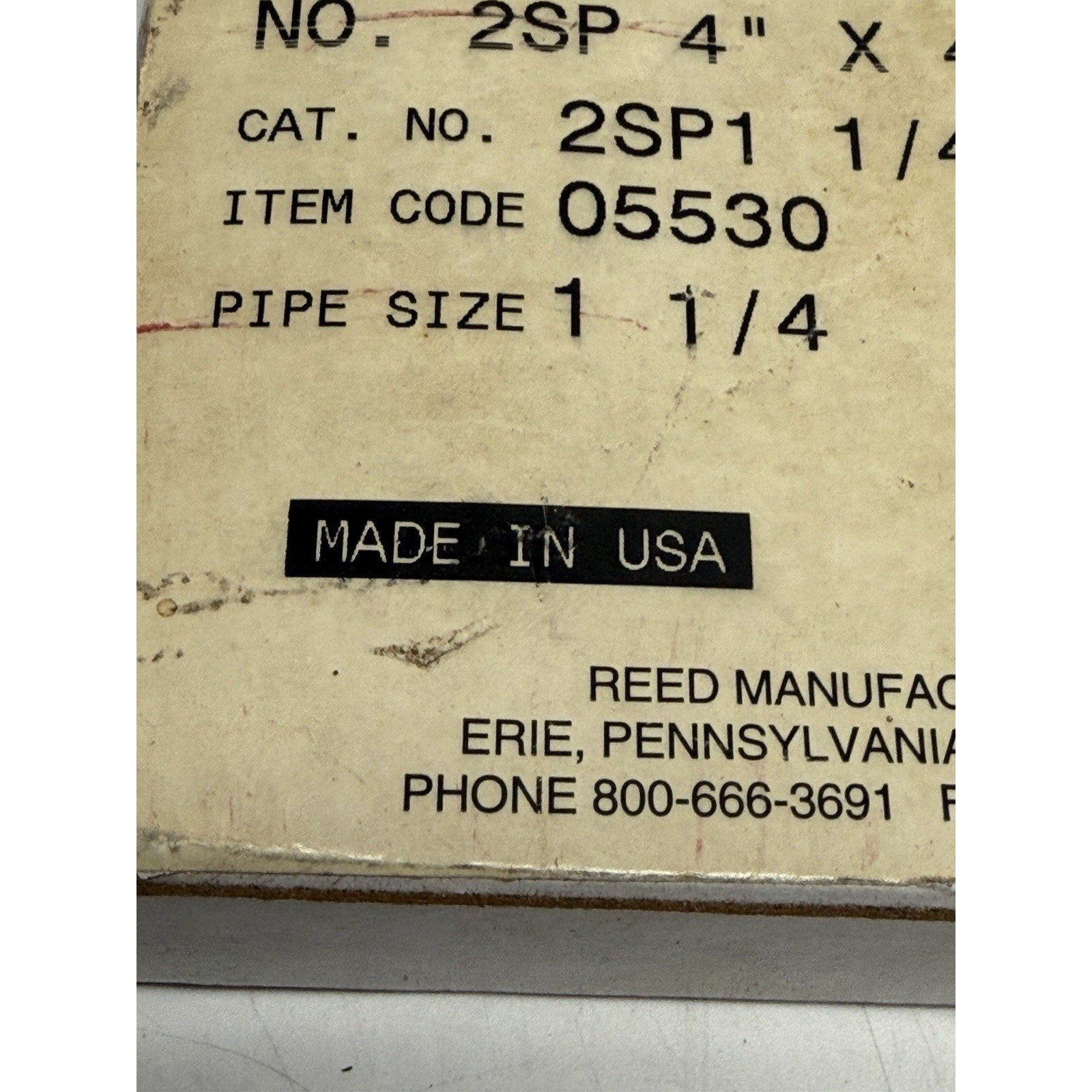 VINTAGE FACTORY SEALED Reed 425p 4" X4" 2SP 1/4" code 05530 1 1/4" NPT
