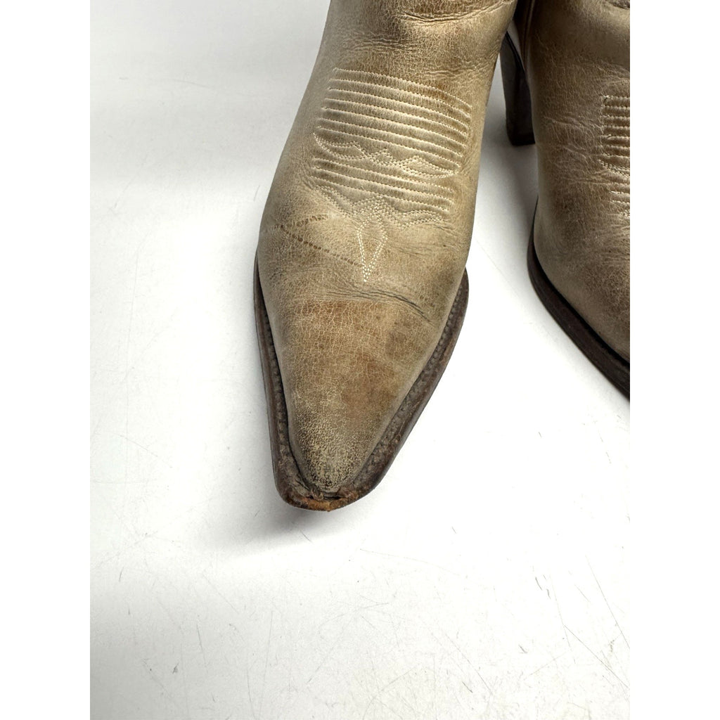VTG Charlie 1 Horse by Lucchese Western Boots 4565 7 1/2 B Calf Leather Brazil