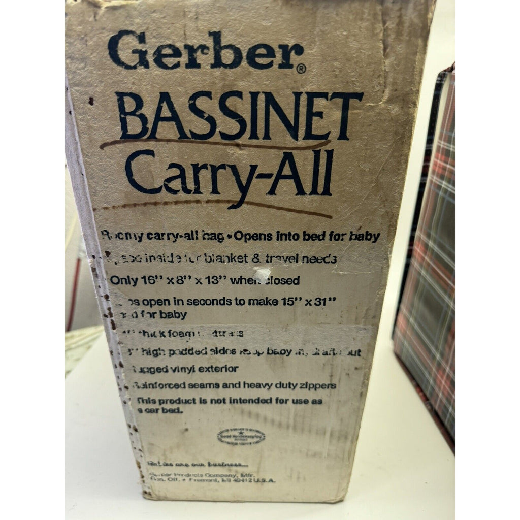 VINTAGE Rare Gerber Hankscraft Baby Carry-All Bassinet Crib Set Folds Bag 1970s