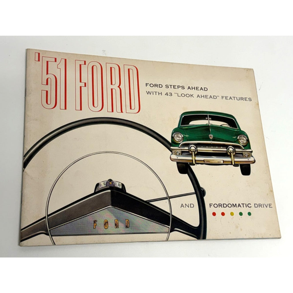 Vtg 1951 Ford Steps Ahead with 43 Features Sales Brochure Fordomatic Drive