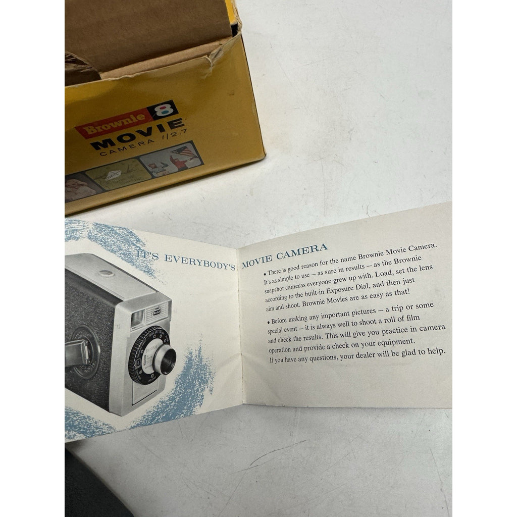 Vintage KODAK Brownie 8 No. Model 142 Video Movie Camera F/2.7 8MM