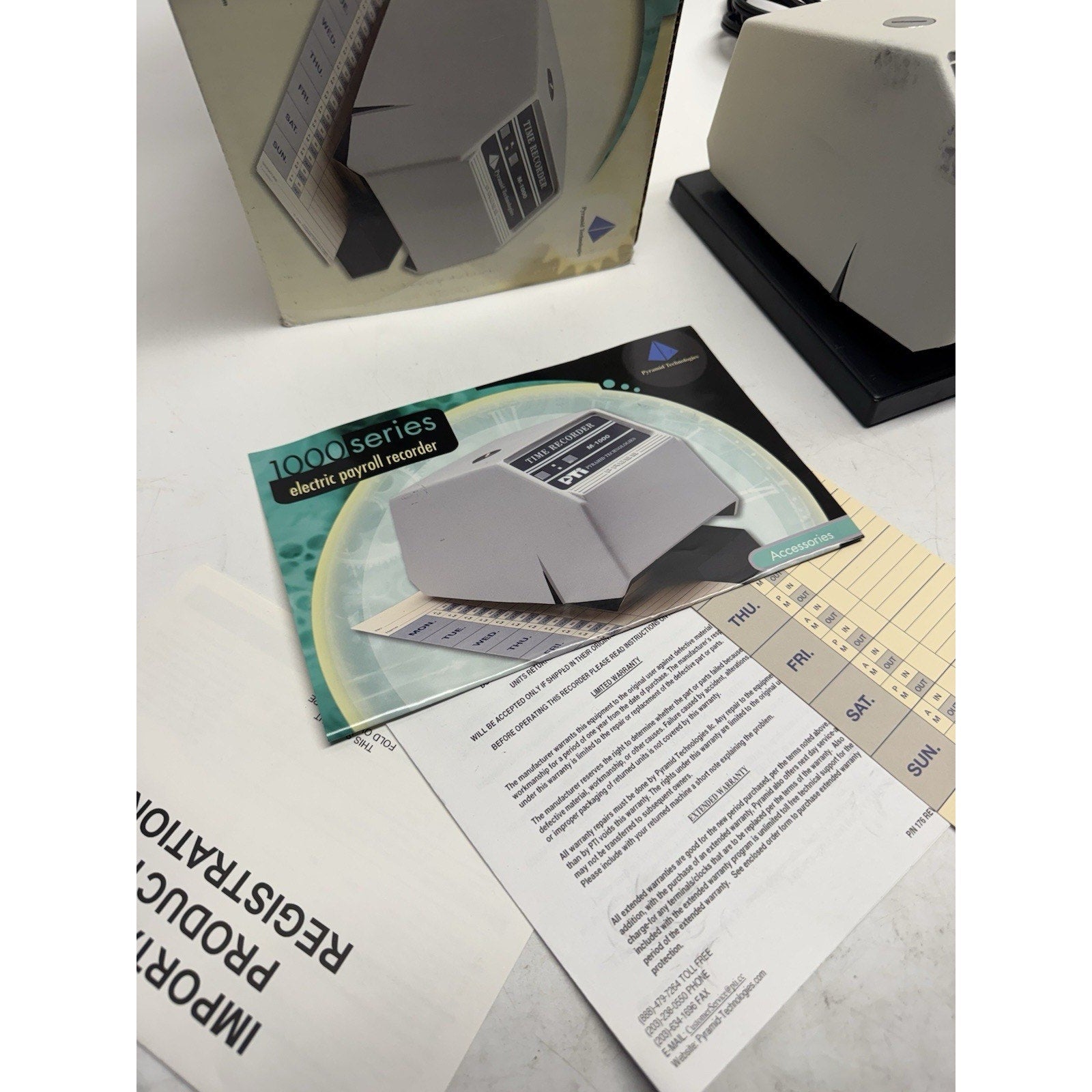 Vinrage NOS Pyramid Technologies 1000 Series Electric Payroll Recorder USA