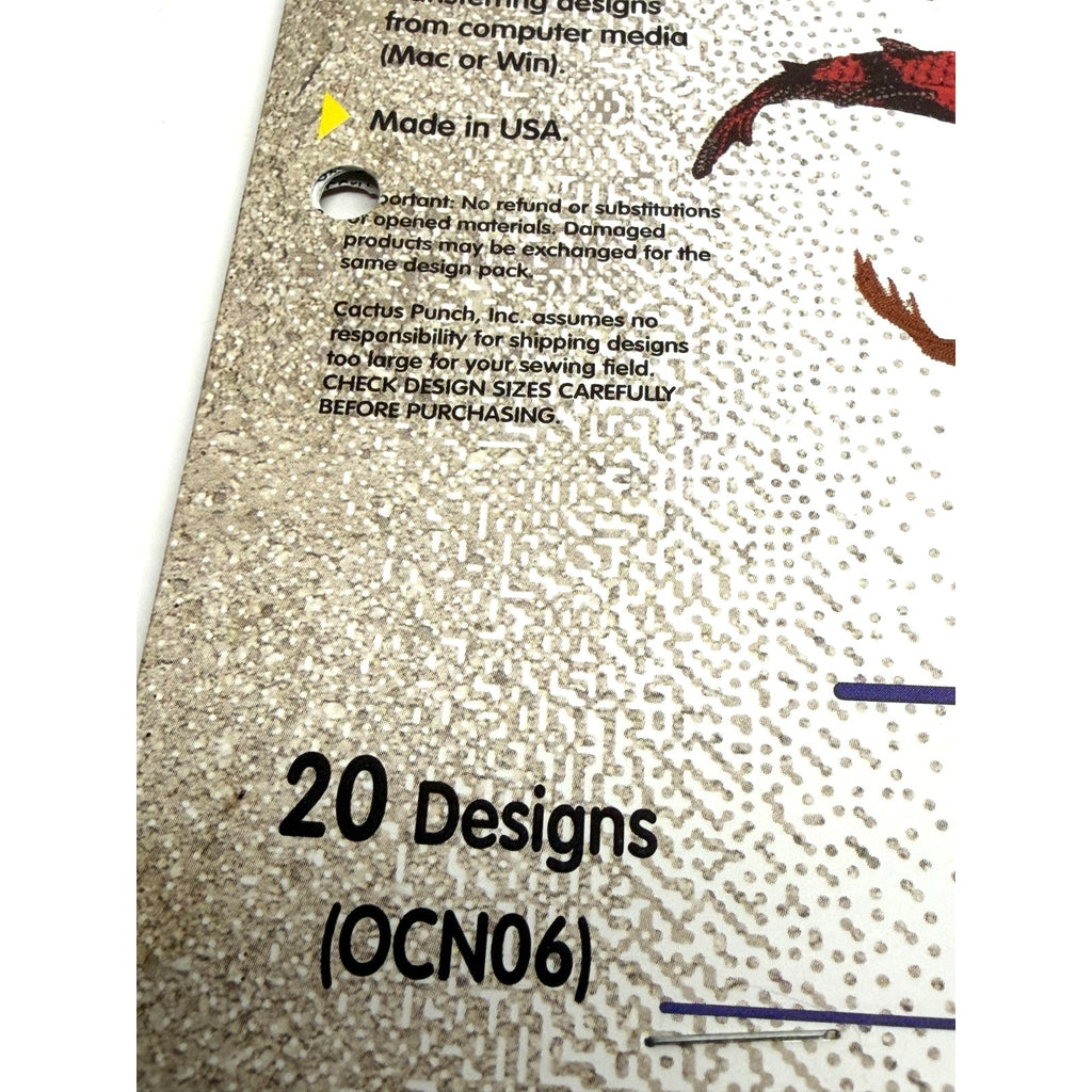 Vintage Cactus Punch - Coy Koi Ocean Vol 6 Embroidery Machine 20 Designs