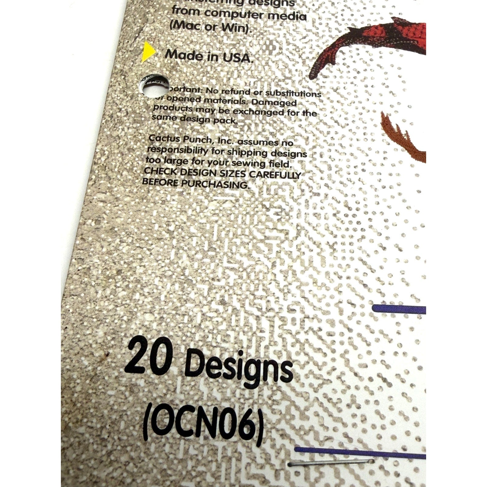 Vintage Cactus Punch - Coy Koi Ocean Vol 6 Embroidery Machine 20 Designs