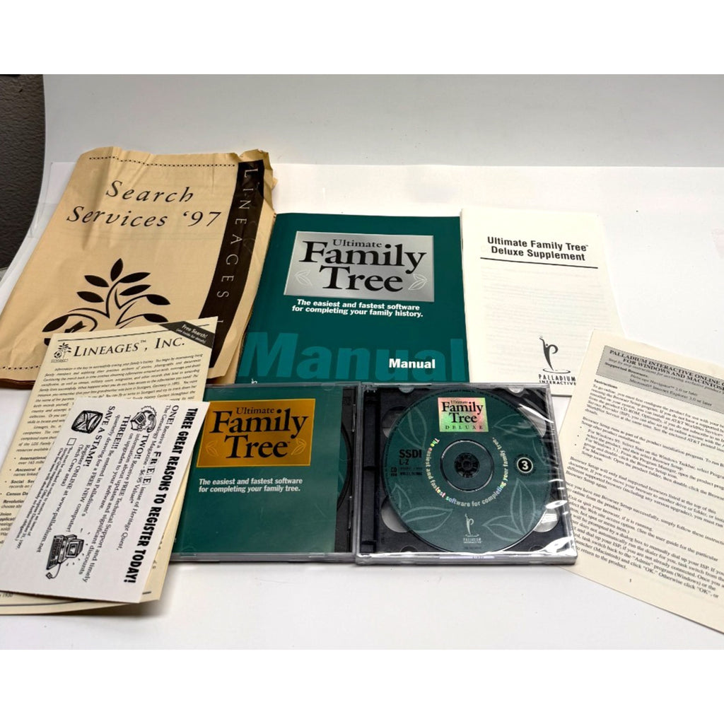 VINTAGE Ultimate Family Tree software with Manual