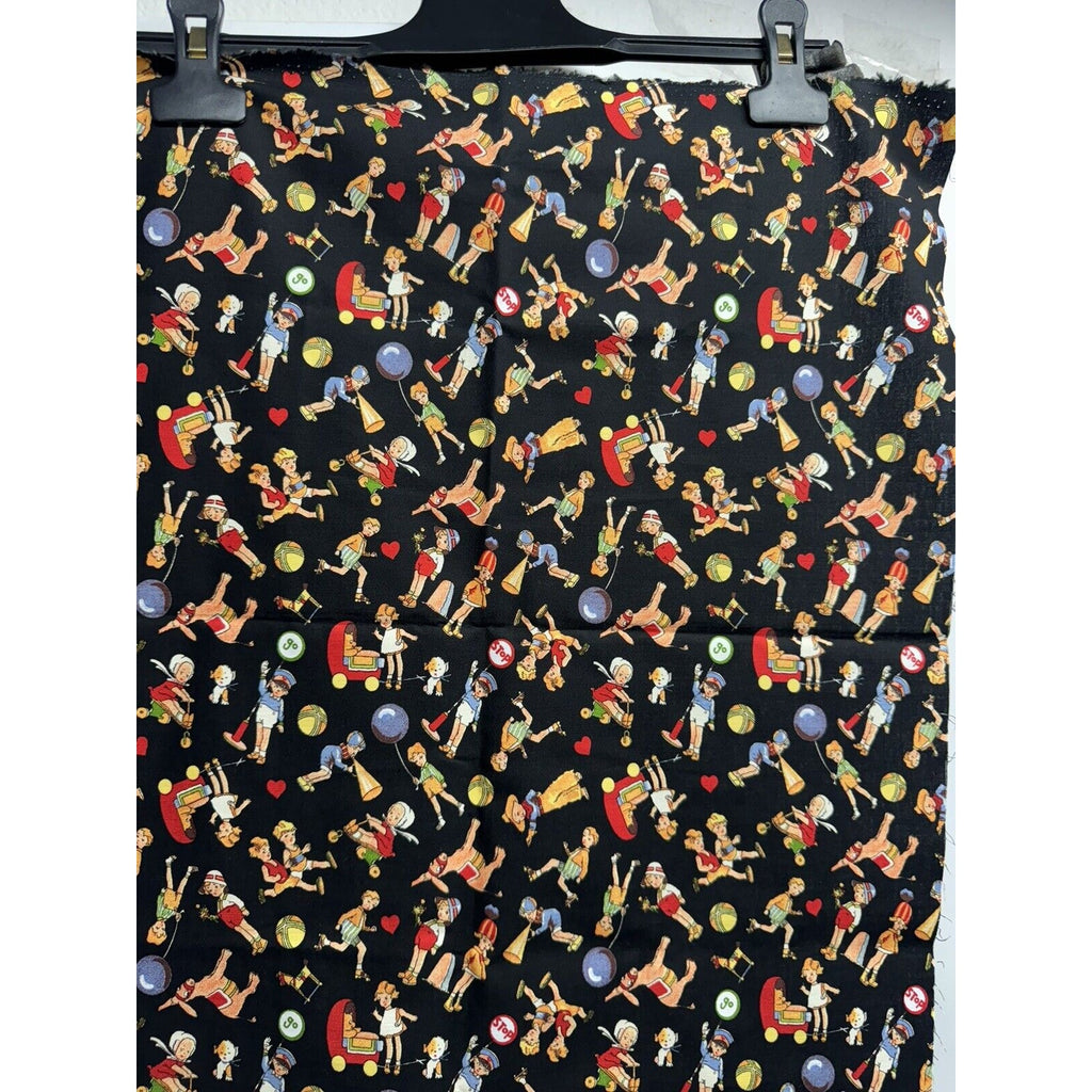 VINTAGE NEW Michael Miller C-221 Quilting Fabric 45"X18" Kids Donkies Baloons