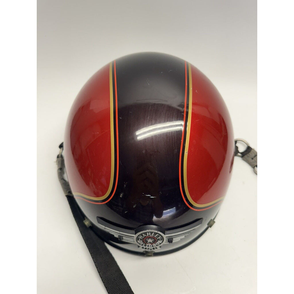VINTAGE RARE RED/BROWN Harley Davidson Bell Motorcycle Helmet