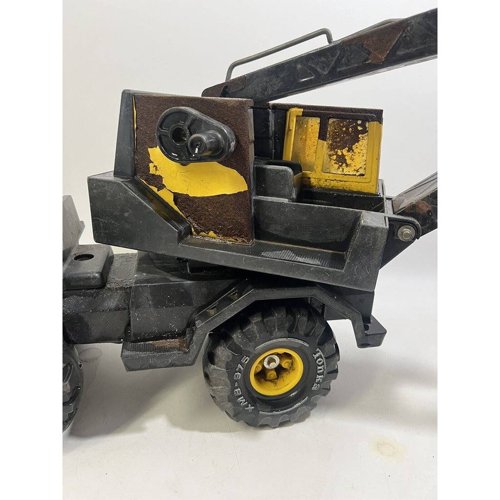 VINTAGE Tonka Mighty Diesel Steel XMB-975 Tire Crane Black Bucket Truck