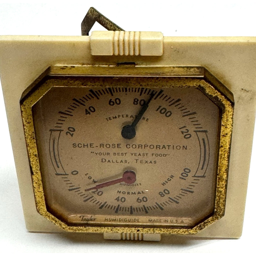 Vintage Sche-Rose Co. Indoor Humidiguide and Thermometer #5504