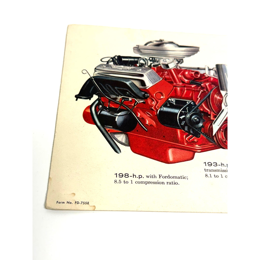 Vtg Original 1955 Ford Thunderbird Foldout Sales Brochure 55 Convertible Hardtop