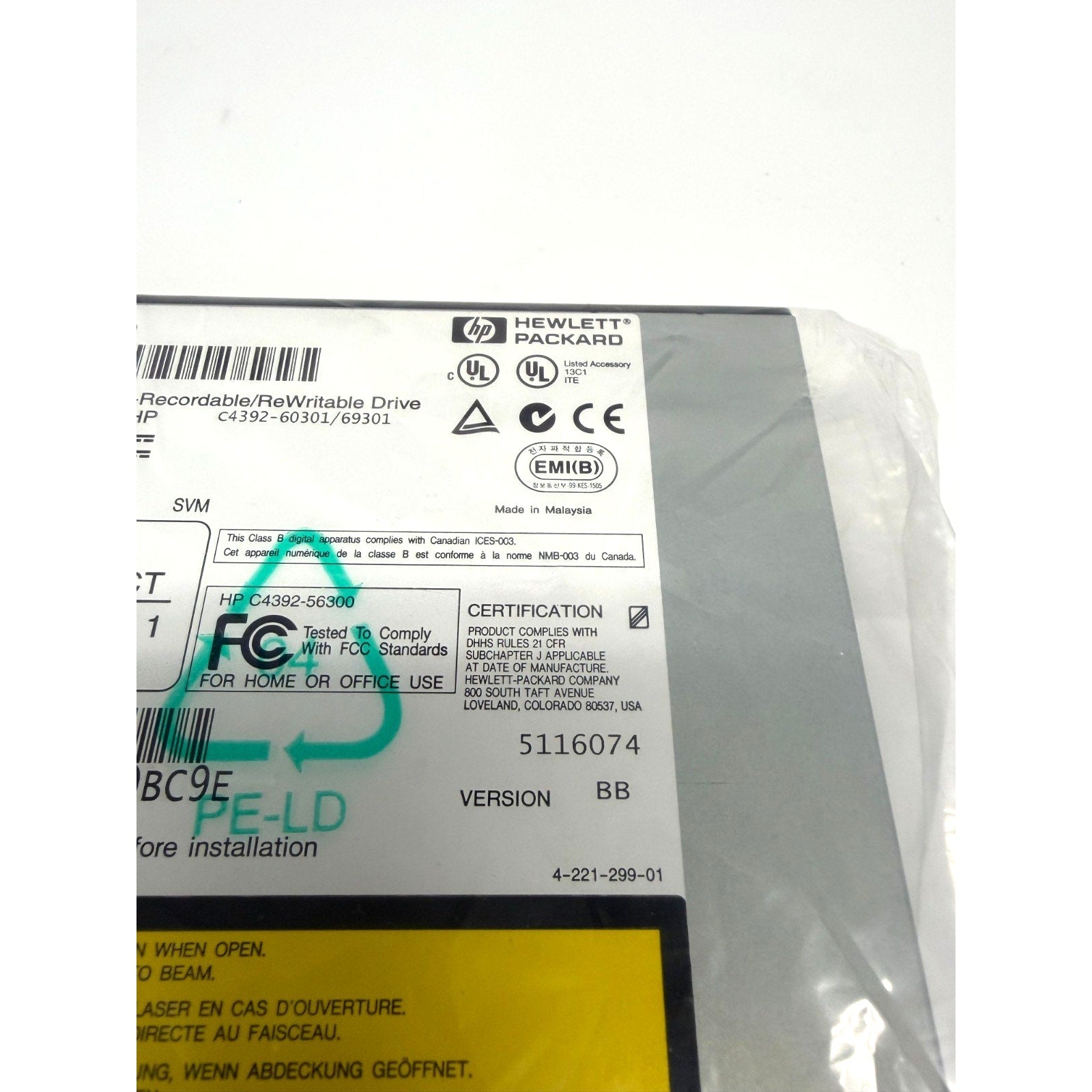 NEW Vintage HP 4x24x Internal IDE CD-RW Drive C4392-56300