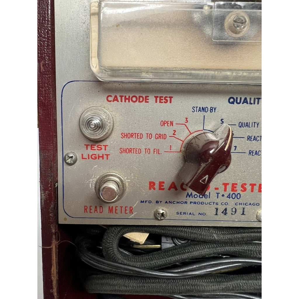 Vintage ANCHOR Reacto-Tester CRT Tubes, Model T-400 With Instructions & Adapters