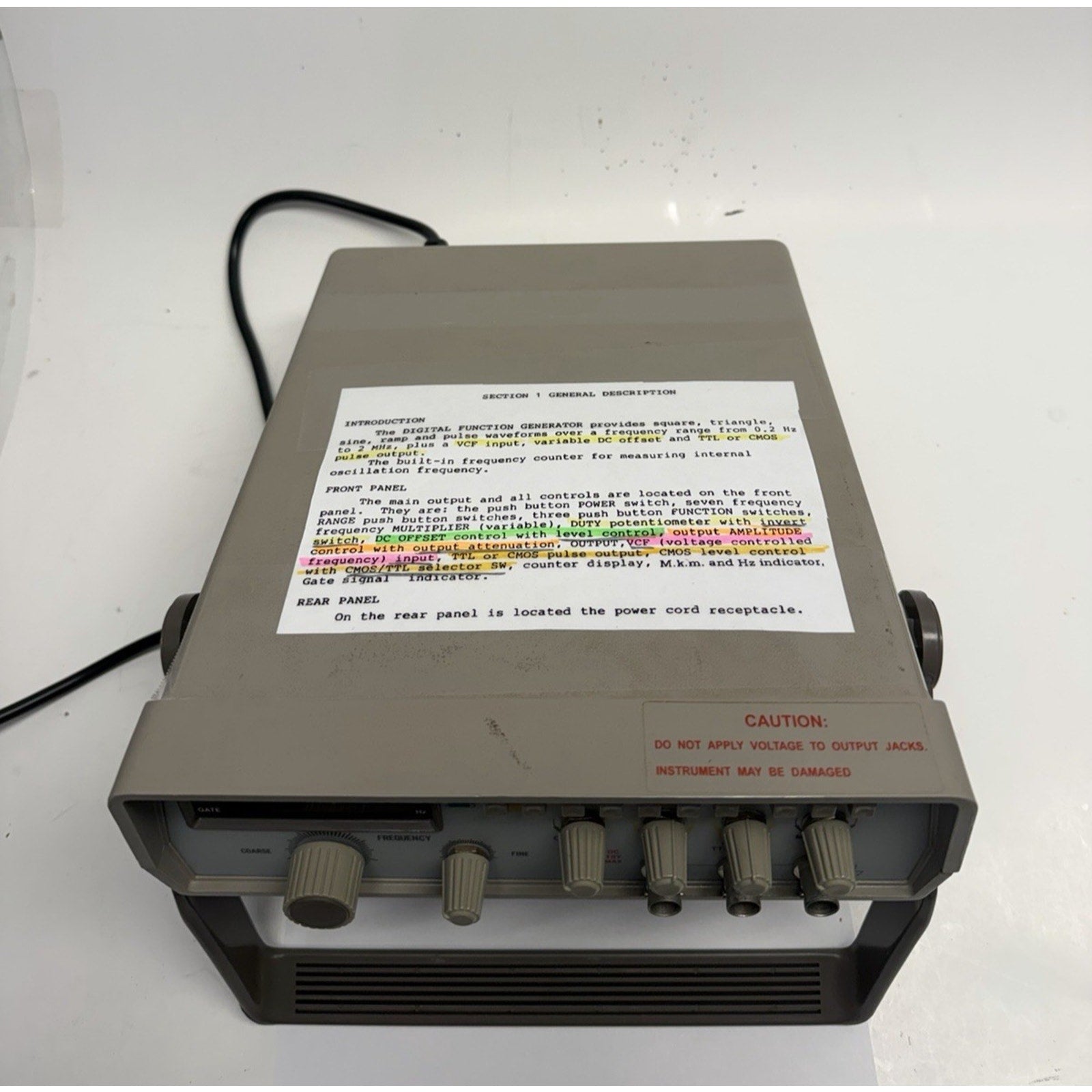 Vintage GW Instek 2MHz Function Generator Model GFG-8020H Works!