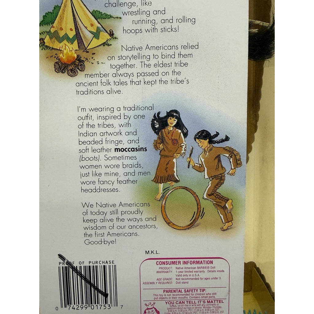 VINTAGE NOS 1992 Native American Dolls of the World Barbie Special Edition 1753