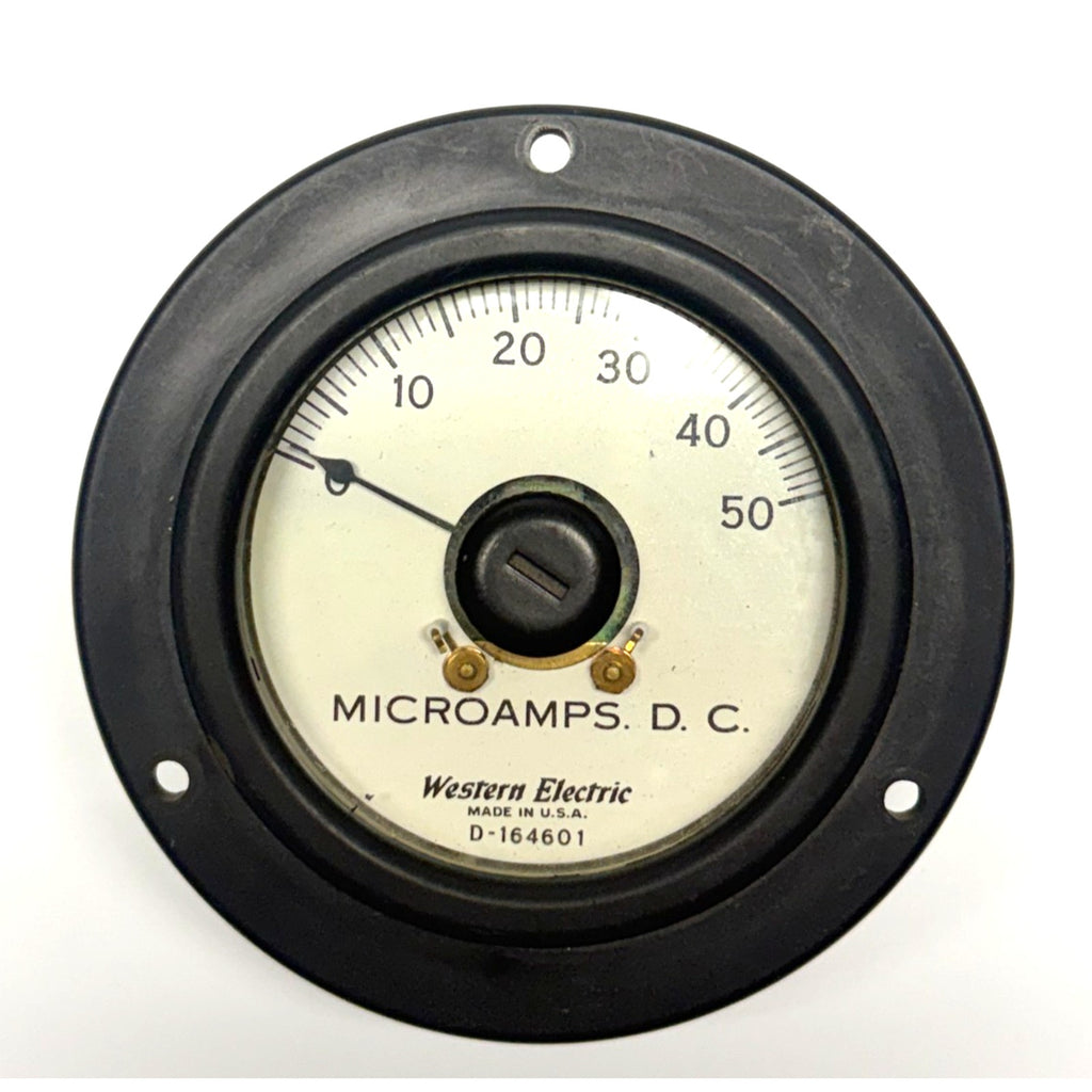 Vintage Western Electric DC Microamperes Panel Meter Gauge 0-50 uA D-164601