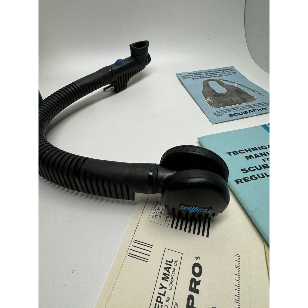 VINTAGE SCUBAPRO Pressure Gauge, Scuba Hose and a SeaQuest Dual Valve BCD infla