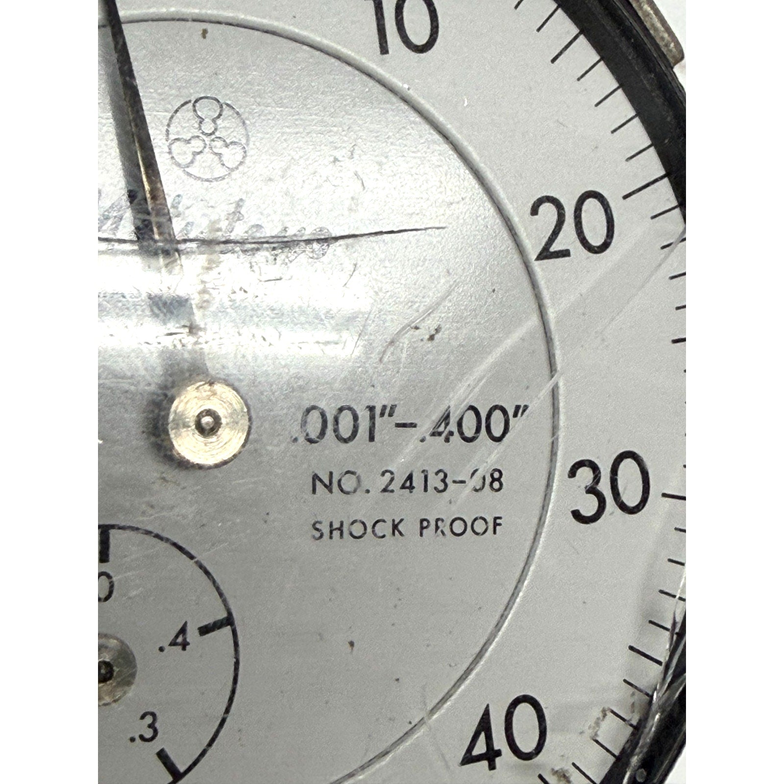 Vintage Mitutoyo 2413-08 Dial Indicator .001"-.400" Balanced Scale Shock Proof