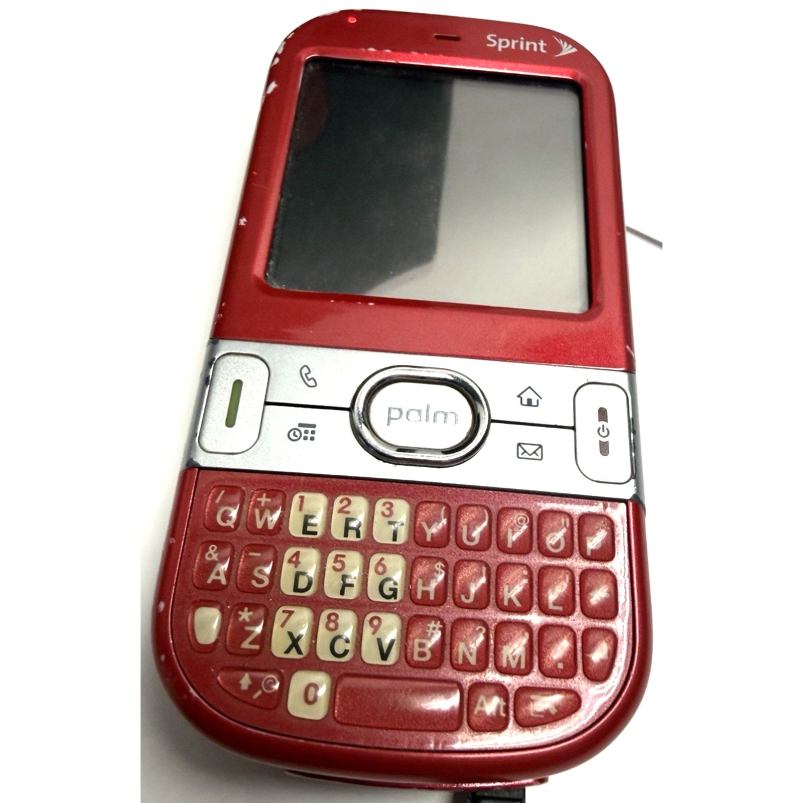 VINTAGE Palm Centro Red Sprint Cellular Phone PTR690HKR Hold Charge - WORKS!