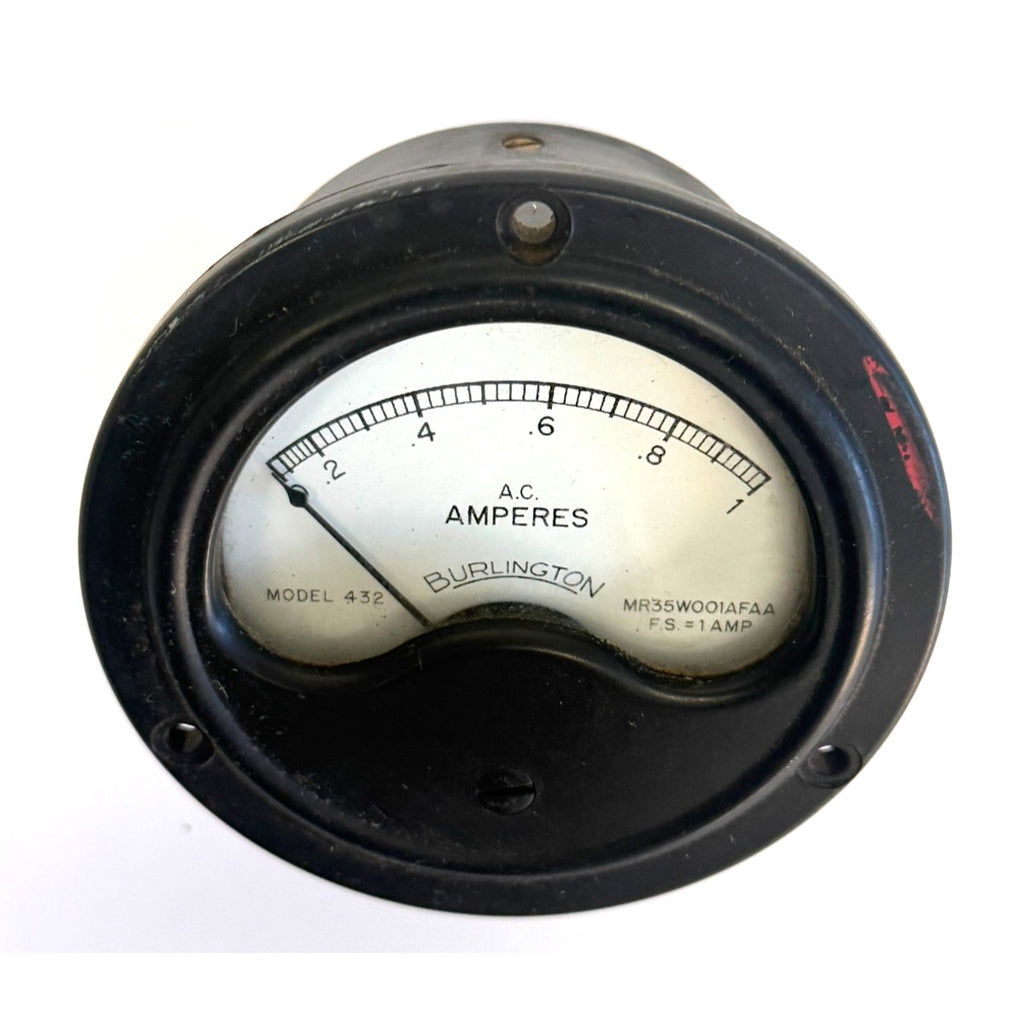 Vintage Burlington Model 432 AC Amperes Panel Meter 1A FS MR35W001AFAA Tested