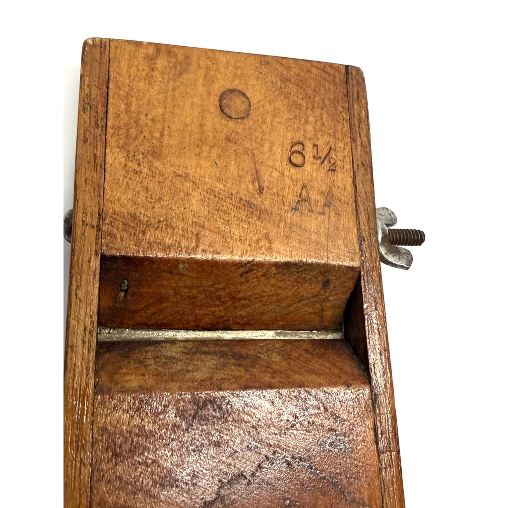 VINTAGE ANTIQUE HAND-HELD WOODEN SLAW CUTTER WITH WIDE BLADE & 10"