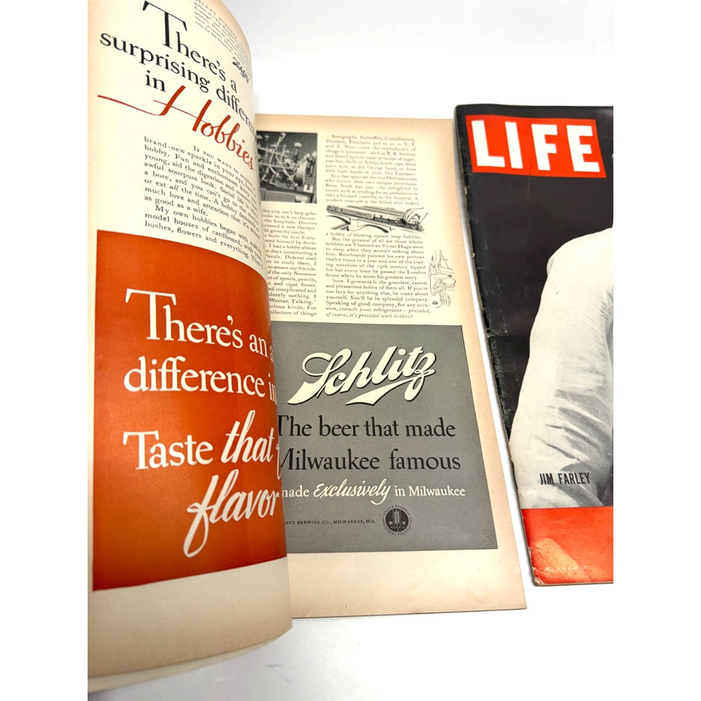 Vintage LIFE Magazine Lot Mussolini Sept 11 1939 + Jim Farley Sept 19 1938 Rare