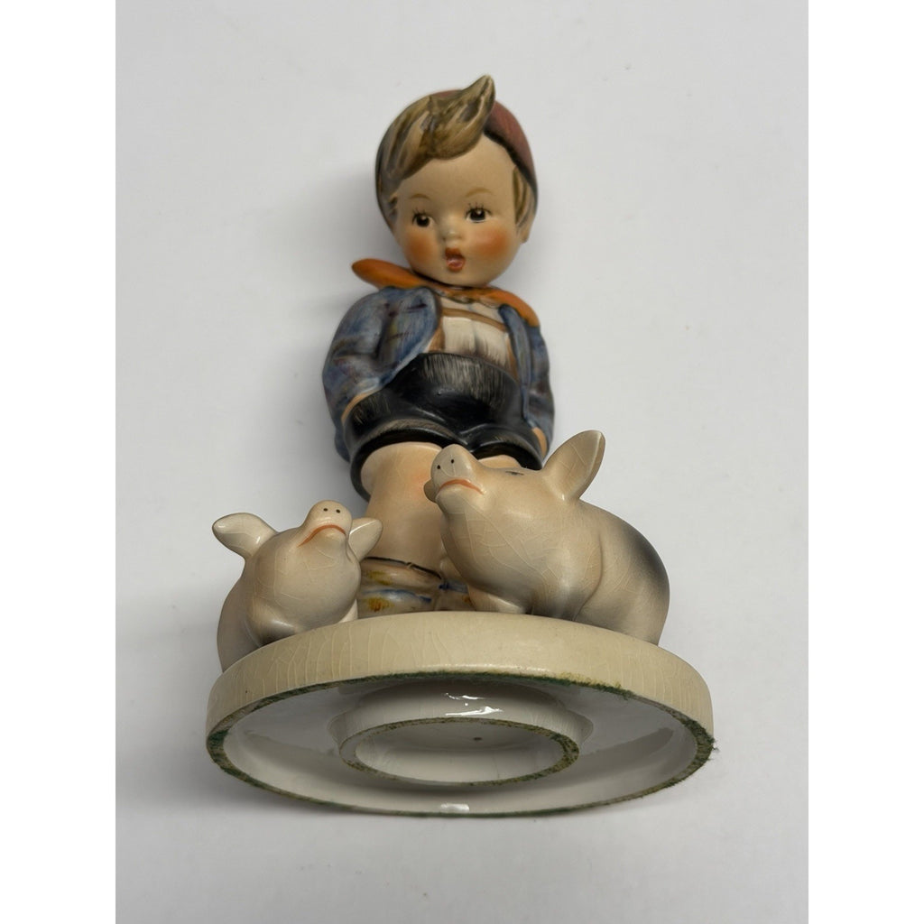 Vintage Goebel Hummel Farm Boy Pigs Figurine #56 1950's 5.75"
