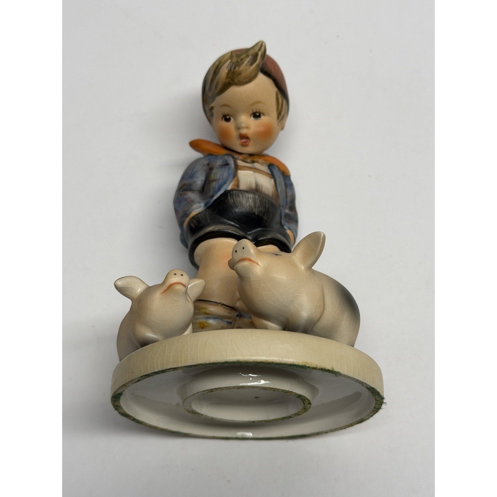 Vintage Goebel Hummel Farm Boy Pigs Figurine #56 1950's 5.75"