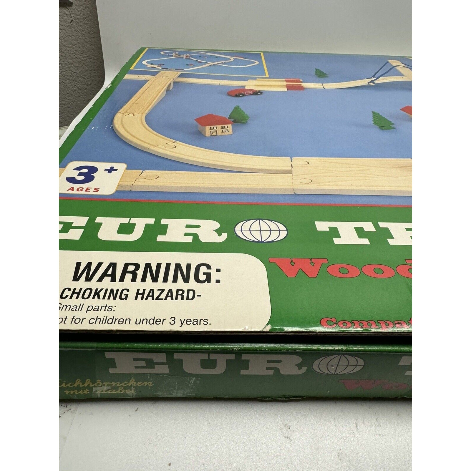 Vintage NOS EURO TRAIN EXPRESS Wooden Magnetic Railroad Train Set Made Germany