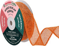 Orange Burlap Wired Ribbon 1 Inches Wide Jute Ribbons for Crafts - 10 Yds Roll Rustic Burlap Wrap Trim Ribbons for Wreaths Bows Party Decoration