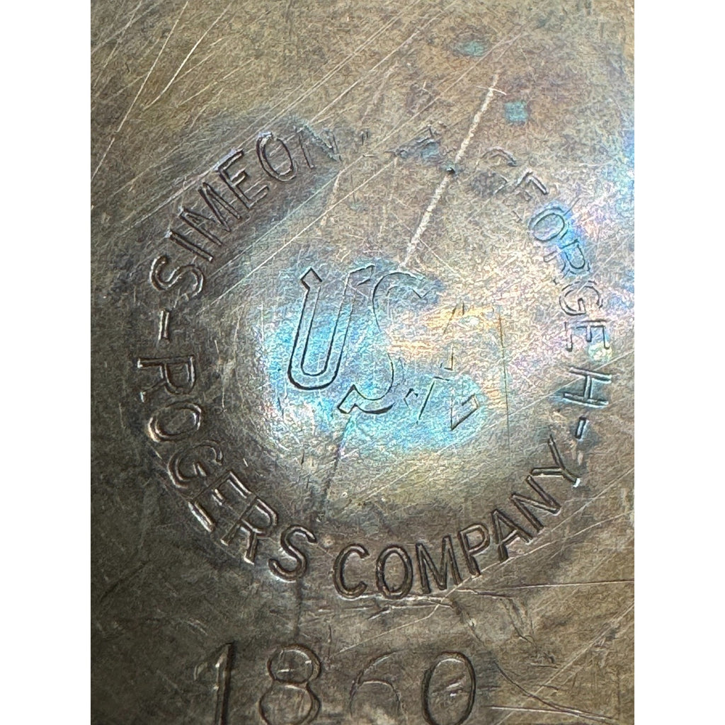 Vintage 1860 Simeon L George H- by Rogers Company Double Handle Pewter Canister