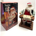 Vintage 1995 Gemmy North Pole Productions Singing Christmas Santa at His Desk