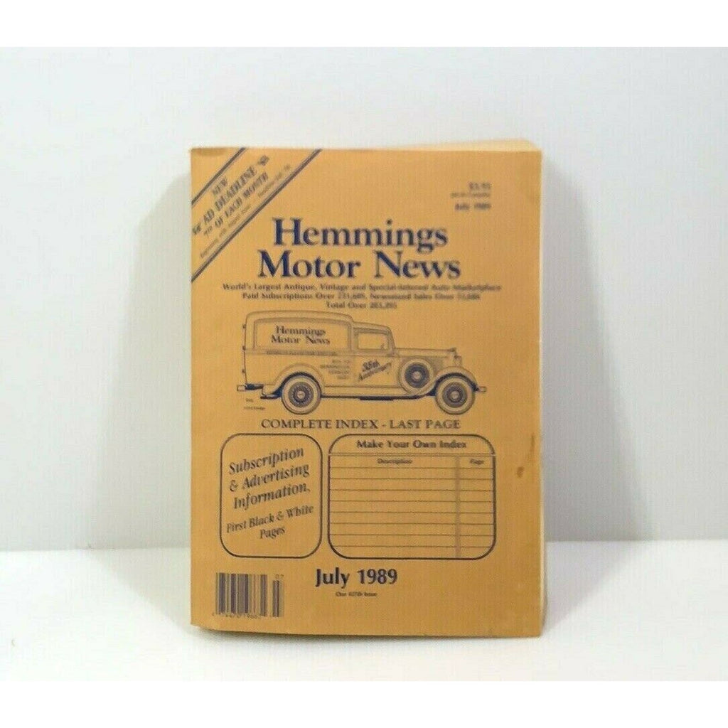 VINTAGE GENTLY USED Hemmings Motor News - June 1989